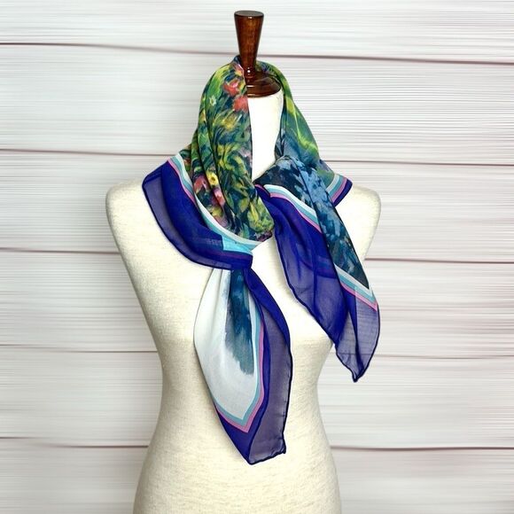 The Greenwich Workshop Silk Scarf Seaport Garden Mystic Painting by Paul Landry - Picture 6 of 11